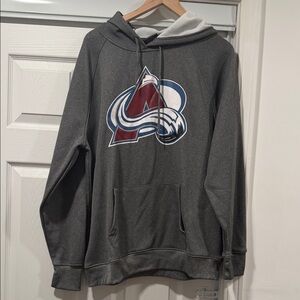 Fanatics Colorado Avalanche Gray Pullover Hoodie with Maroon & Blue Logo